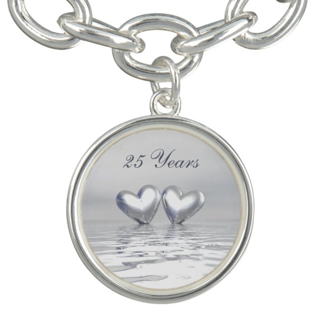 Silver Anniversary Hearts Charm Bracelet (Design)