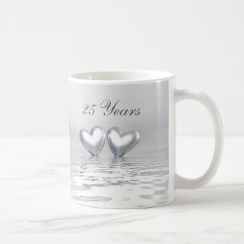 Silver Anniversary Hearts Coffee Mug by Peerdrops at Zazzle