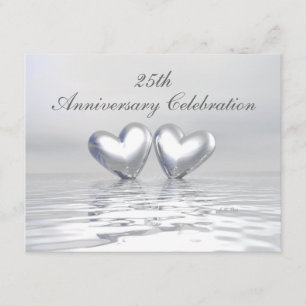 Silver Anniversary Hearts Invitation