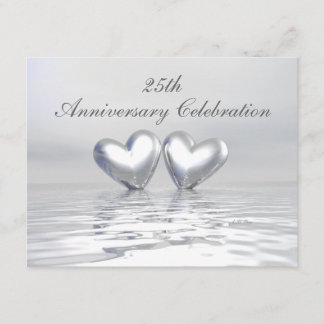 Silver Anniversary Hearts Invitation