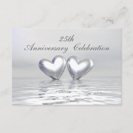 Silver Anniversary Hearts Invitation