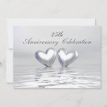 Silver Anniversary Hearts Invitation at Zazzle