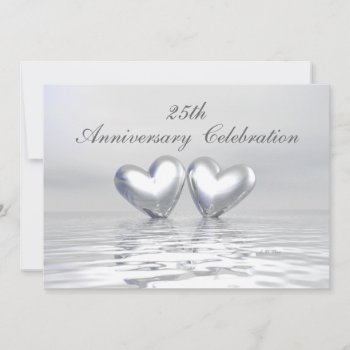 Silver Anniversary Hearts Invitation by xfinity7 at Zazzle