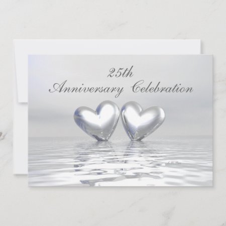 Silver Anniversary Hearts Invitation