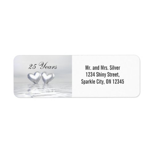 Silver Anniversary Hearts Label