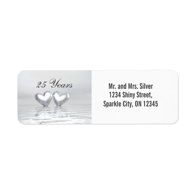 Silver Anniversary Hearts Label (Front)