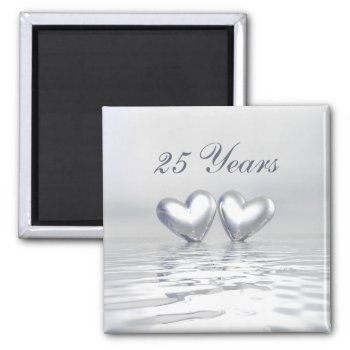 Silver Anniversary Hearts Magnet by Peerdrops at Zazzle