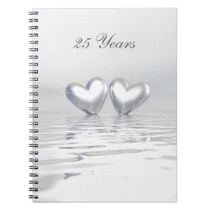 Silver Anniversary Hearts Notebook