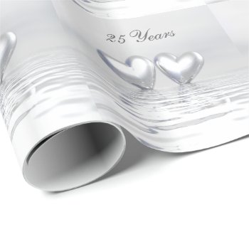 Silver Anniversary Hearts Wrapping Paper by Peerdrops at Zazzle