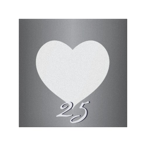 Silver Anniversary Plain Heart Frame 1 Photo Canva