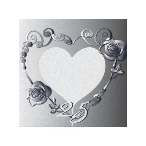 Silver Anniversary Rose Heart Frame 1 Photo