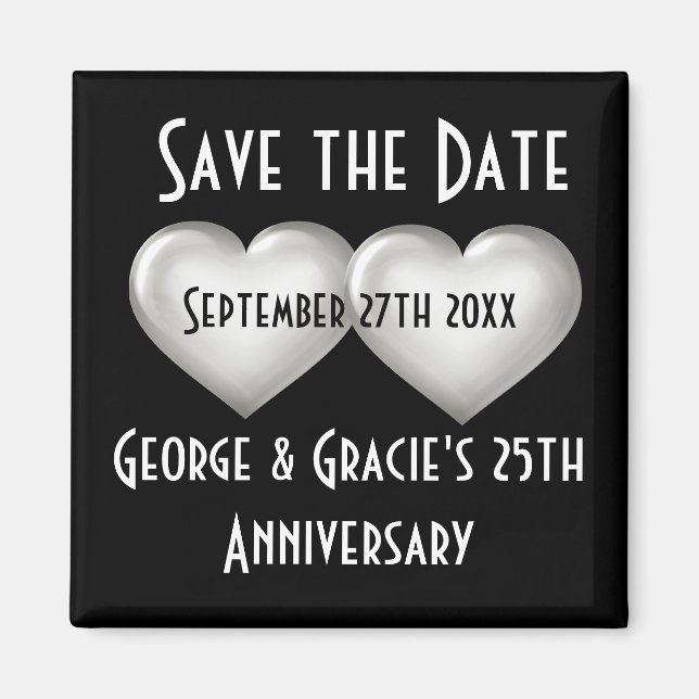 Silver Anniversary Save the Date Magnet (Front)