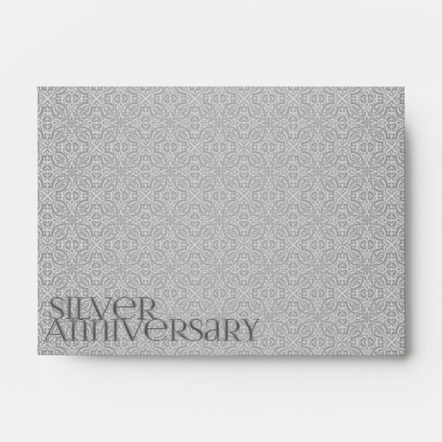 Silver Anniversary Thank You Note Card A6 Envelope (Front)