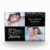 Silver Anniversary Then and Now Photos Confetti