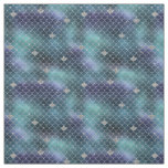 Silver Aqua Blue Mermaid Fabric