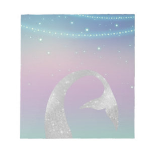 Silver Aqua Pink Purple Mermaid Notepad