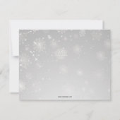 silver aqua snowflakes winter wedding rsvp invitation (Back)