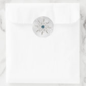 silver aqua snowflakes winter wedding stickers (Bag)