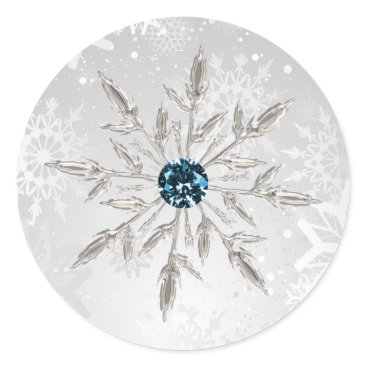 silver aqua snowflakes winter wedding stickers