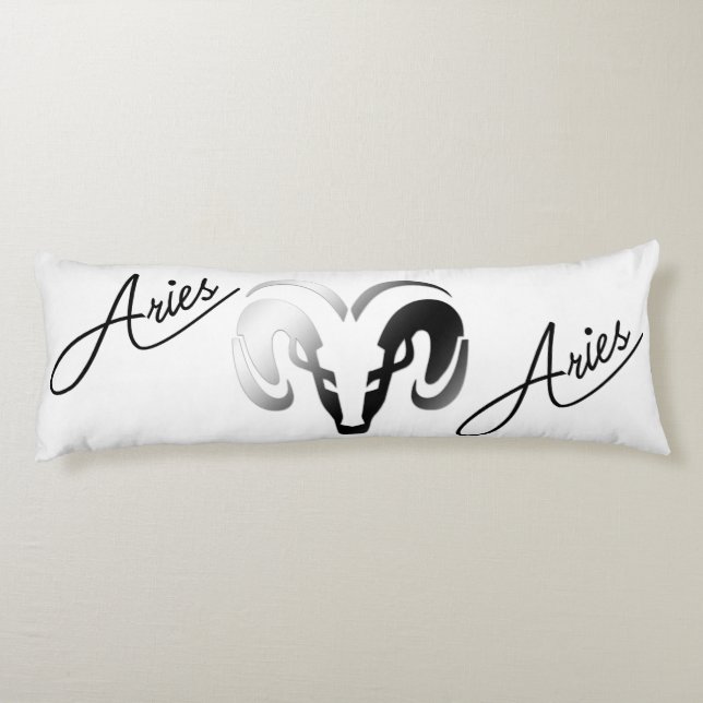 Silver Aries the Ram Zodiac Body Pillow (Back)
