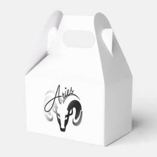 Silver Aries the Ram Zodiac Favor Boxes