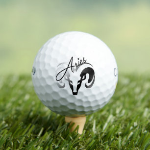 Silver Aries the Ram Zodiac Golf Balls