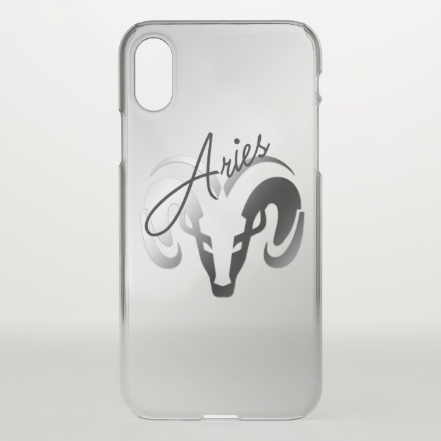 Silver Aries the Ram Zodiac Uncommon iPhone Case (Back)
