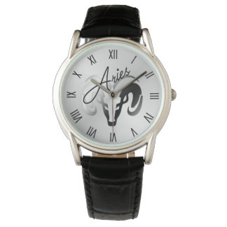Silver Aries the Ram Zodiac Watch