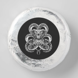 Silver Art Deco Cobra Ornamental Line Art Graphi Dipped Oreo Cookie Favors
