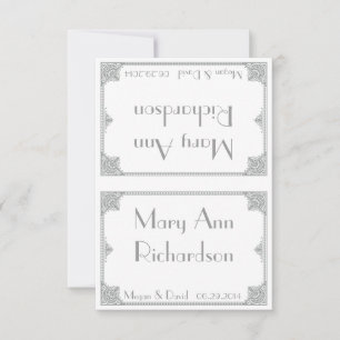 Silver Art Deco - Elegant Wedding Table Cards