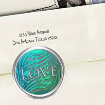 Silver Art Deco Peacock Envelope Seal Love