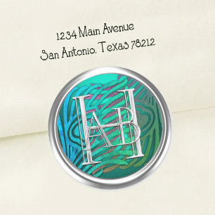 Silver Art Deco Peacock Envelope Seal Monogram