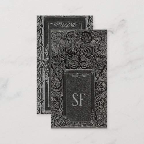 Silver Art Deco with your Monogram Business Card