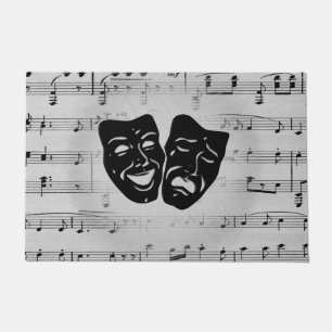 Silver Art Unites Theater Masks Doormat