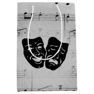 Silver Art Unites Theater Masks Medium Gift Bag