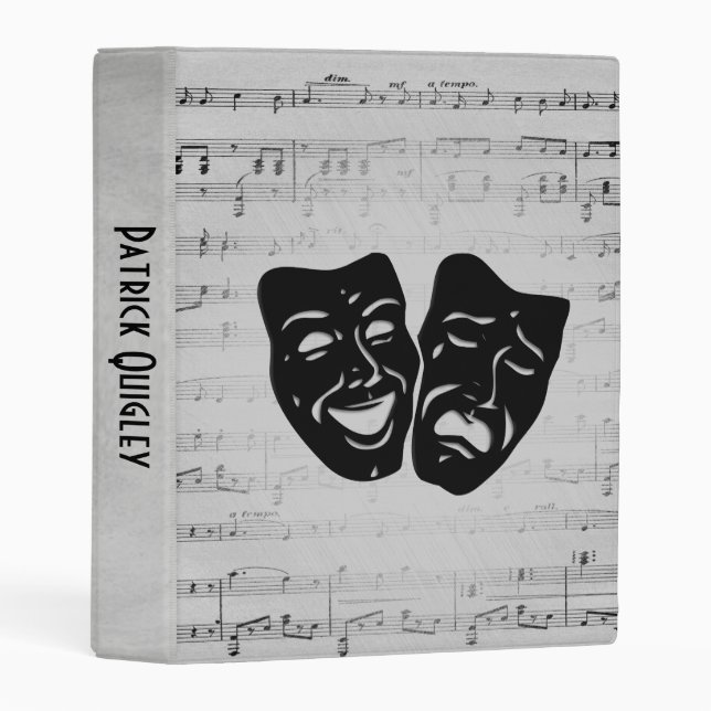 Silver Art Unites Theater Masks Mini Binder (Front/Spine)