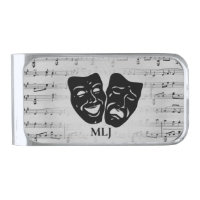 Silver Art Unites Theater Masks Monogram