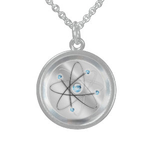silver atom symbol necklace