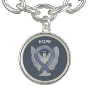 Silver Awareness Ribbon Angel Charm Bracelet