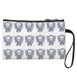 Silver Awareness Ribbon Angel Custom Clutch Purse