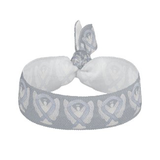 Silver Awareness Ribbon Angel Custom Hair Ties
