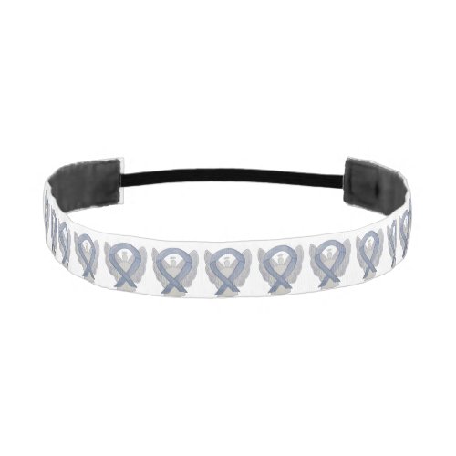 Silver Awareness Ribbon Angel Custom Headband
