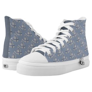 Silver Awareness Ribbon Angel Custom High Tops