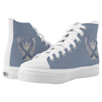 Silver Awareness Ribbon Angel Custom Shoes