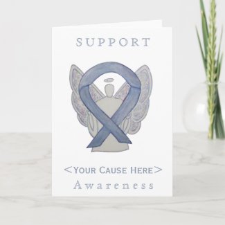 Silver Awareness Ribbon Angel Customized Card