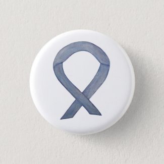 Silver Awareness Ribbon Custom Art Pin Buttons