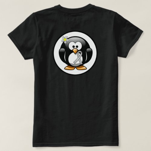 Silver Awareness Ribbon Penguin T_Shirt