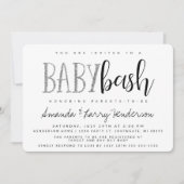 Silver Baby Bash, Couples Baby Shower Invitation (Front)