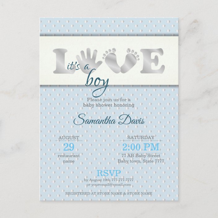 postcard baby shower invitations