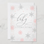 Silver Baby It's Cold Outside Penguin Baby Shower Invitation (Back)